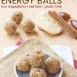 Four-Ingredient Apple Cinnamon No-Bake Energy Balls on a small plate