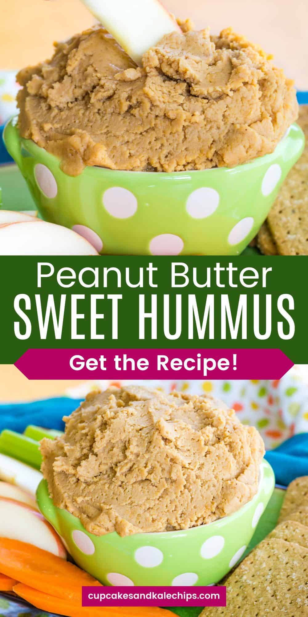 Sweet Peanut Butter Dessert Hummus Cupcakes & Kale Chips