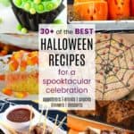 Collage of Best Easy Halloween Recipes for Desserts Drinks Snacks Appetizers Dinner