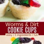 Gummy Worm and Oreo Dirt Cookie Cup Recipe Pinterest Collage