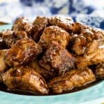 Closeup of Honey Balsamic Steak Bites on a plate