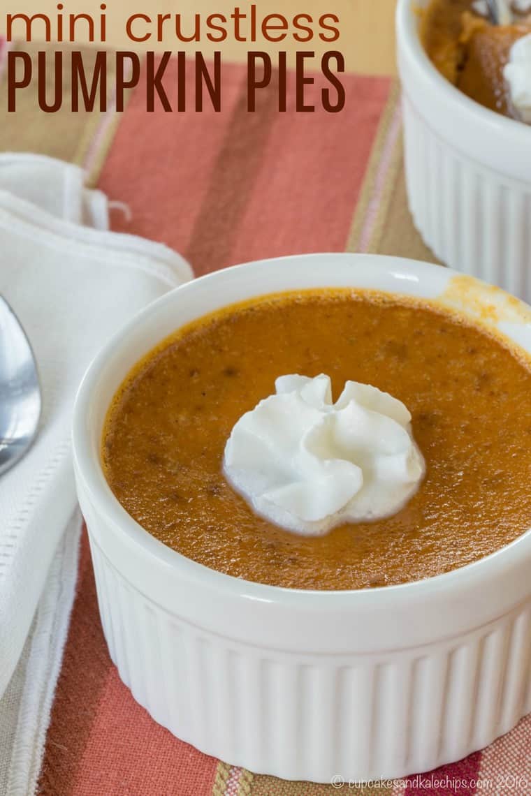 Mini Crustless Pumpkin Pie Recipe - Mini Pies for Thanksgiving!