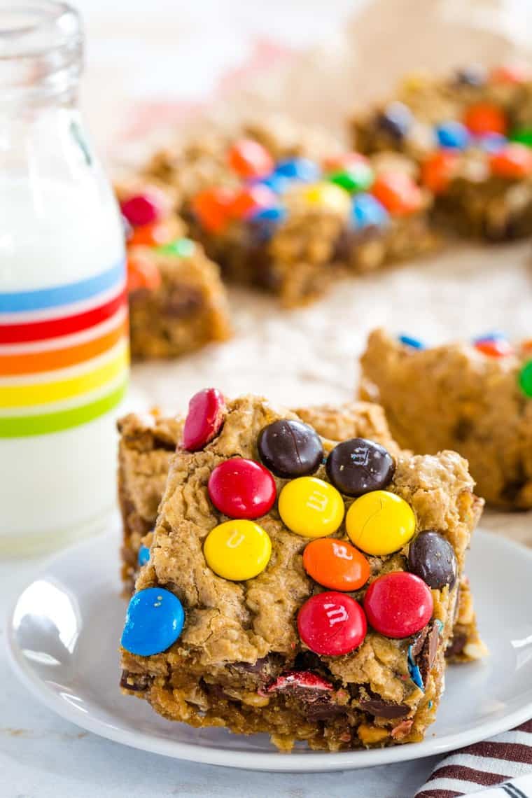 Easy Monster Cookie Bars - Gluten Free! | Cupcakes & Kale Chips