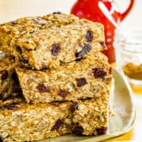 Pumpkin Oat Granola Bars on a Plate