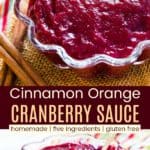 Cranberry Sauce with Orange Juice and Cinnamon Pinterest Collage