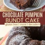 Gluten Free Chocolate Pumpkin Bundt Cake Pinterest Collage