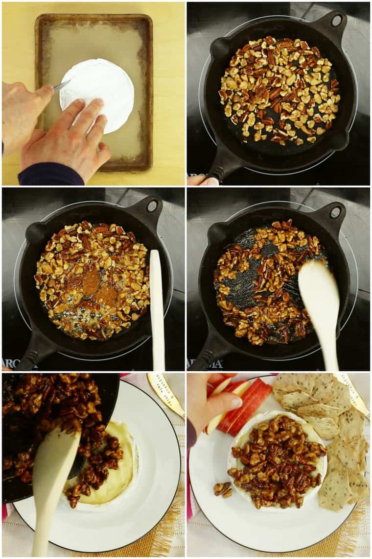 Step by Step Honey Nut Baked brie Process Shots