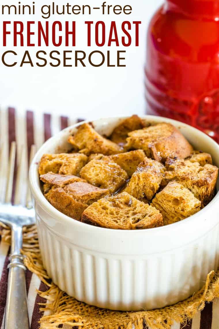 Mini Gluten Free French Toast Casserole Recipe Image with Title