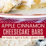 No Bake Apple Cheesecake Bars Pinterest Collage