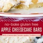 No Bake Apple Cinnamon Cheesecake Bars Pinterest Collage