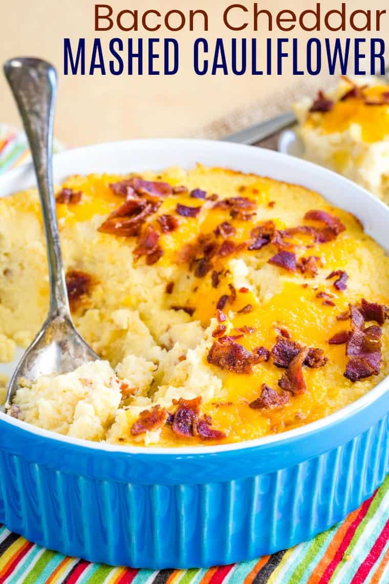 Keto Cheesy Cauliflower Bake Recipe Image with title