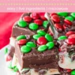 Holiday M&M's Fudge Recipe Pin Template Pink