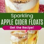Sparkling Apple Cider Float Recipe Pin Template Pink