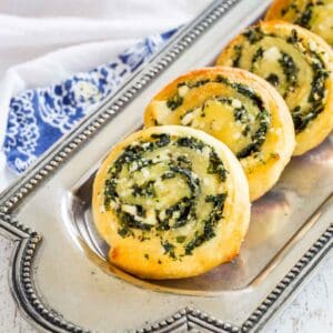 Low Carb Spinach Feta Pinwheels Recipe Featured Image