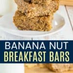 Banana Breakfast Bars Pinterest Collage