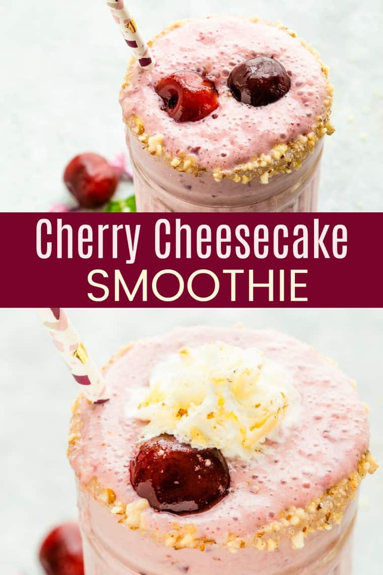 Cherry Cheesecake Smoothie Recipe - Cupcakes & Kale Chips