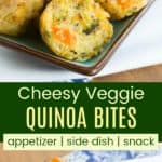 Vegetarian Cheesy Quinoa Bites Snack Pinterest Collage