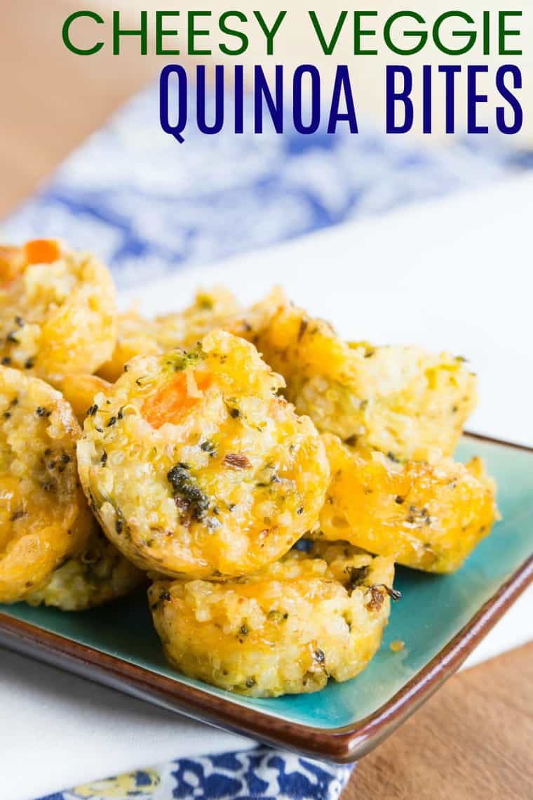 Cheesy Veggie Quinoa Bites Cupcakes & Kale Chips