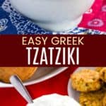 Easy Homemade Greek Tzatziki Sauce Pinterest Collage