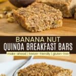 Banana Nut Breakfast Bars Pinterest Collage