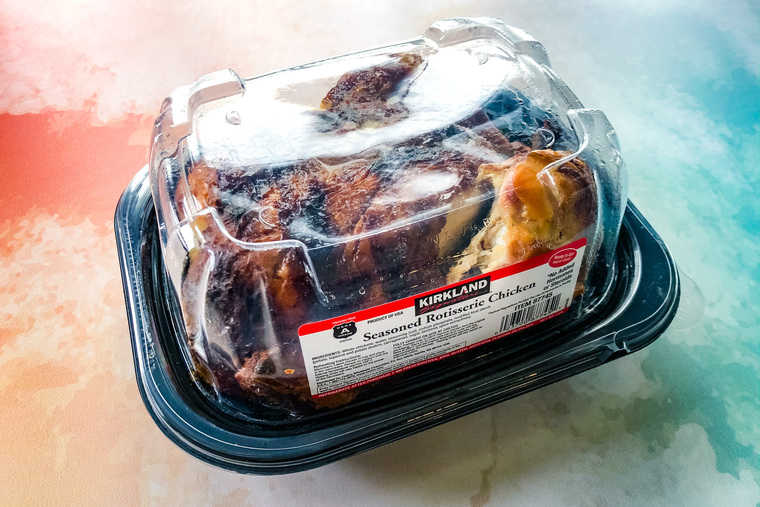Kirkland Rotisserie Chicken from Costco in a package