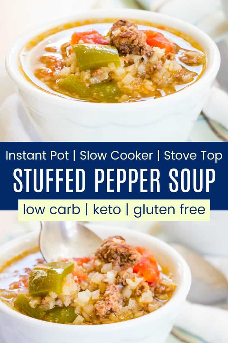 Keto Stuffed Pepper Soup Recipe - Cupcakes & Kale Chips