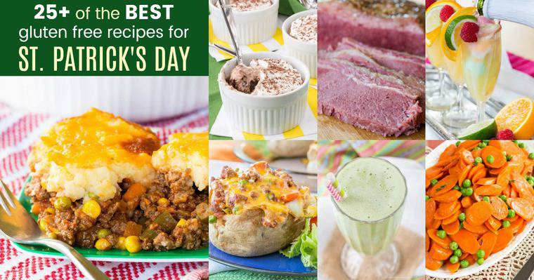 Horizontal collage of Gluten Free St. Patrick's Day Recipes