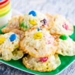 M&M's Macaroons on a Green plate