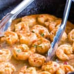 10-Minute Chili Lime Shrimp Cast Iron Skillet Recipe Image with Title
