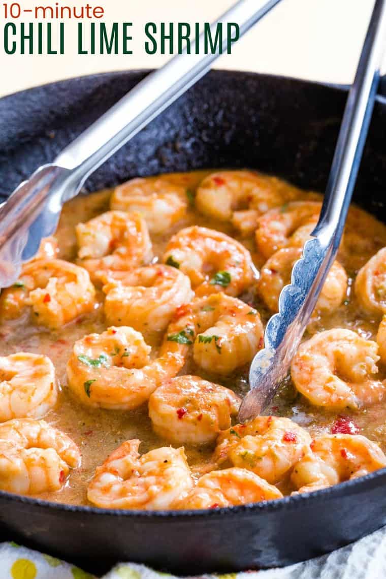 10-Minute Skillet Chili Lime Shrimp Recipe - Cupcakes & Kale Chips