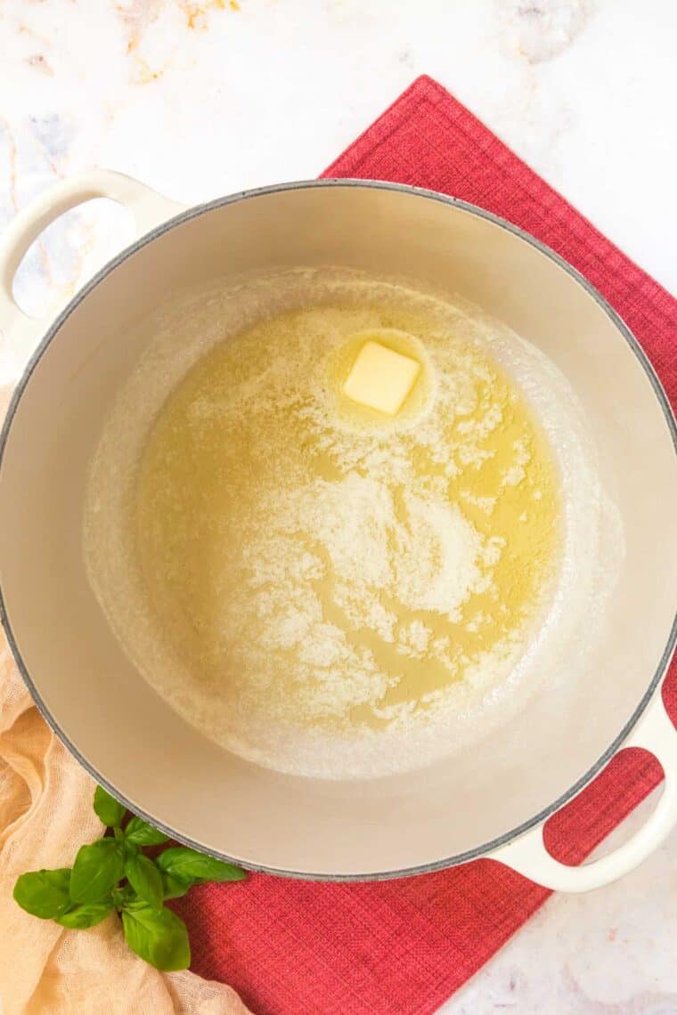 Butter melting in a pot