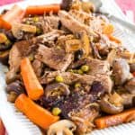 Slow Cooker Pot Roast with Mushrooms Recipe Image with title