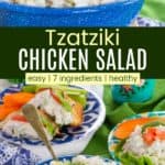Greek Tzatziki Chicken Salad Pinterest Collage