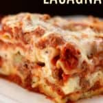 World's Best Lasagna Recipe Image with title text overlay