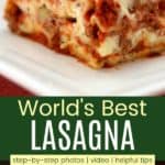 Best Homemade Lasagna Pinterest Collage