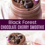 Cherry Chocolate Smoothie Recipe Pinterest Collage