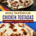 Cheesy BBQ Chicken Tostadas Pinterest Collage