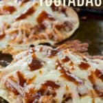 BBQ Chicken Tostadas Recipe Image with title text