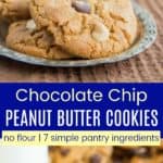 Triple Chocolate Chip Flourless Peanut Butter Cookies Pinterest Collage