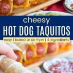 Easy Cheesy Hot Dog Taquitos Pinterest Collage