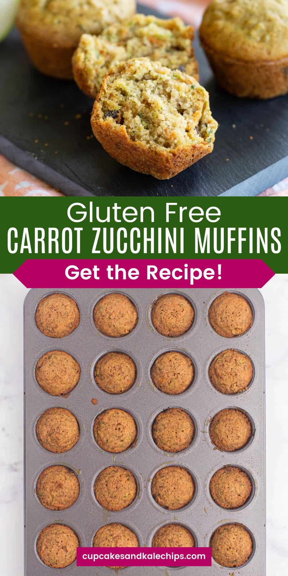 Mini Gluten Free Carrot Zucchini Muffins - Cupcakes & Kale Chips