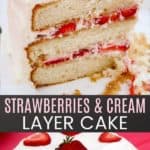Strawberries and Cream Cake Pinterest Collage