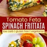 Spinach Tomato Feta Frittata Recipe Pinterest Collage