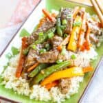 Gluten Free Beef Stir Fry Recipe Image with title