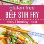 Gluten Free Beef and Veggie Stir Fry Pinterest Template Dark