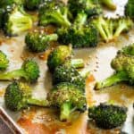 Maple Sesame Roasted Broccoli Recipe image with title