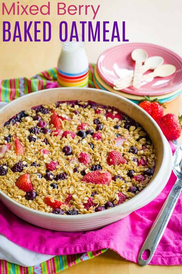 Healthy Mixed Berry Baked Oatmeal Recipe Cupcakes & Kale Chips