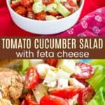 Tomato Cucumber Feta Salad Recipe Pinterest Collage