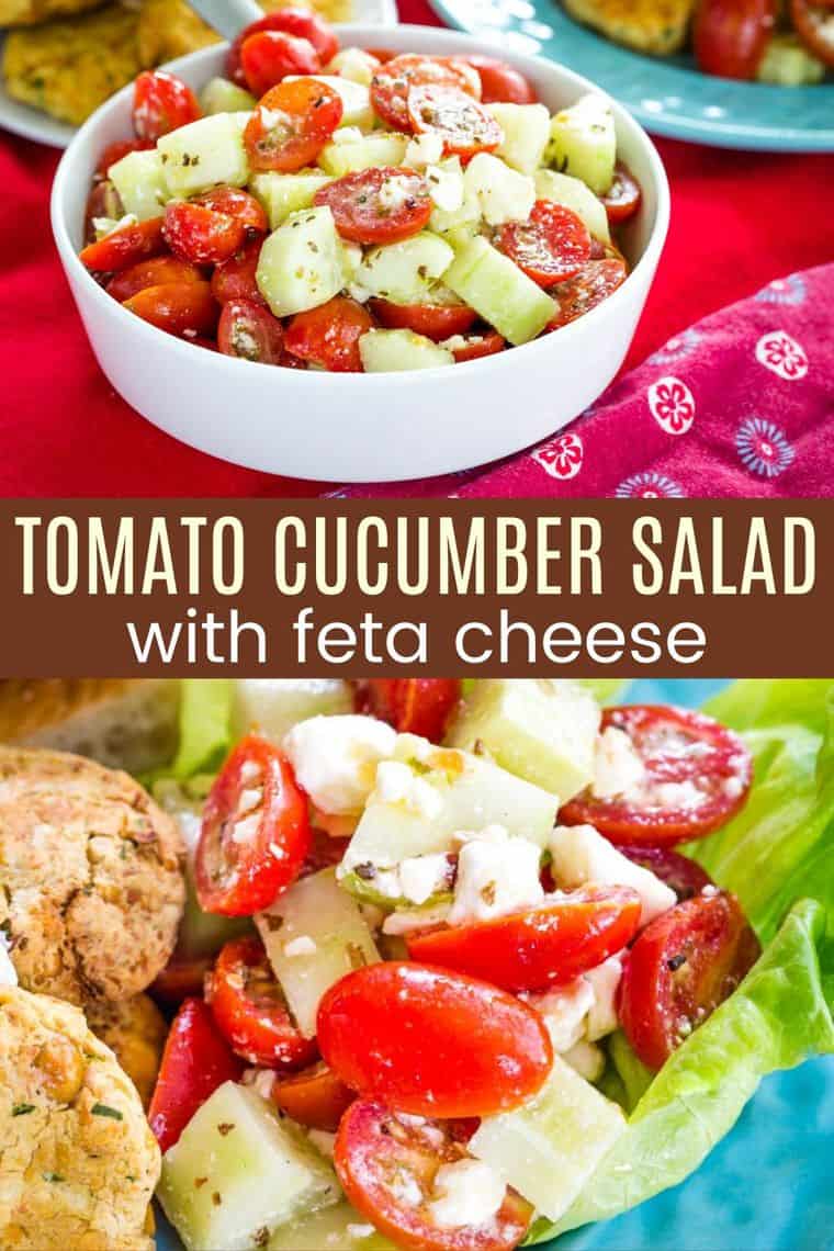 Light & Fresh Cucumber Tomato Feta Salad - Cupcakes & Kale Chips