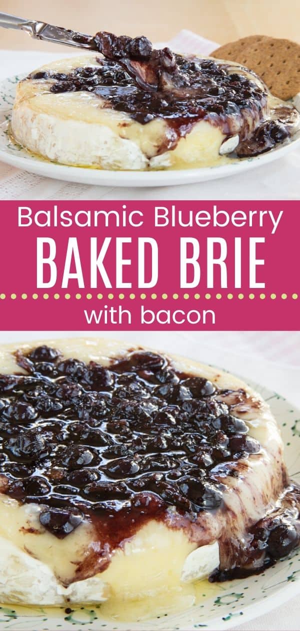 Balsamic Blueberry Baked Brie with Bacon - Cupcakes & Kale Chips